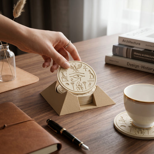Set suporturi pahare Ancient Egyptian – design inspirat de Egiptul Antic
